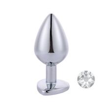 Plug Anal Prateado com Coração na Base Sex Toy Plug Anal Prateado com Coração na Base Sex Toy