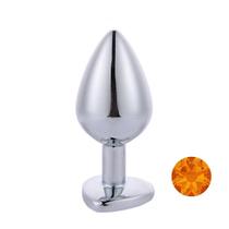 Plug Anal Prateado com Coração na Base Sex Toy Plug Anal Prateado com Coração na Base Sex Toy