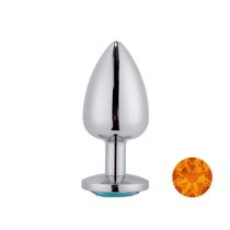 Plug Anal Prateado com Joia na Base Mpa1301-g Sex Toy Plug Anal Prateado com Joia na Base Mpa1301-g Sex Toy
