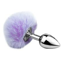 Plug Anal Prateado com Pompom Fetiche e Delicadeza