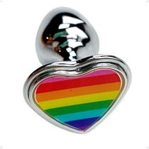 Plug Anal Pride Arco Íris Lgbtqiap+ Formato de Coração