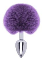 Plug Anal rabo de Coelho Pompom Roxo - Sex shop Plug Anal rabo de Coelho Pompom Roxo - Sex shop