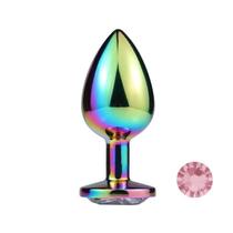 Plug Anal Rainbow de Aço com Joia Sex Toy
