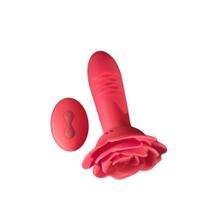 Plug Anal Recarregável com Vibração e Movimento Vai e Vem 10 Modos, Controle Remoto sem Fio, Silicone, Formato Rosa