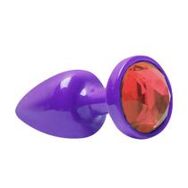 Plug Anal Roxo Com Pedra Tamanho P Diversão Ao Cubo