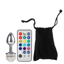 Plug Anal Sex Shop íntimo de Alumínio 7 cm com Luz de LED e Controle