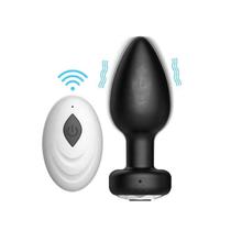 Plug Anal Silicone c/ Vibrador, Controle s/ fio Recarregável