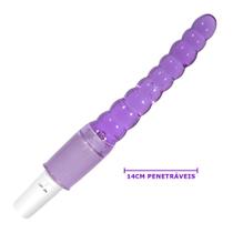 Plug Anal Silicone com Vibrador em Jelly Bastão Feminino Masculino