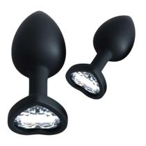 Plug Anal Silicone Kit 3 Unidades (1P, 1M e 1G) Formato Coração Aveludado Joia na Base Sex Shop Plug Anal Silicone Kit 3 Unidades (1P, 1M e 1G) Formato Coração Aveludado Joia na Base Sex Shop