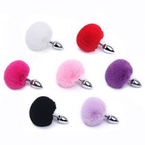 Plug Anal Tamanho P Coelhinho Pompom Macio Sortido Fetiche