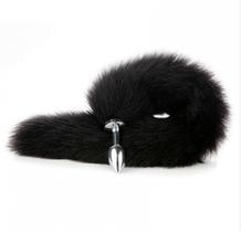 Plug Anal Tamanho P em Aço Inoxidável Com Calda de Raposa de 40cm de Cumprimento Sex Shop Plug Anal Tamanho P em Aço Inoxidável Com Calda de Raposa de 40cm de Cumprimento Sex Shop