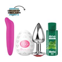Plug Anal Tamanho P Gel Lubrificante Íntimo Com Sabor 30ml One Sex Vibrador Ponto G Egg Estimulador Masculino