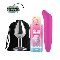 Plug Anal Tamanho P Gel Lubrificante Íntimo Com Sabor 30ml One Sex Vibrador Ponto G Liso