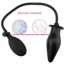 Plug Anal Vaginal Grande Inflável Feminino Masculino Dilata e Excita Silicone