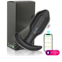 Plug anal vibratório - Aplicativo silicone com rotação 360
