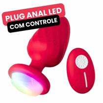 Plug Anal Vibratório de LED com Controle de Silicone Recarregável IPX7