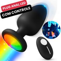 Plug Anal Vibratório de LED com Controle de Silicone Recarregável IPX7