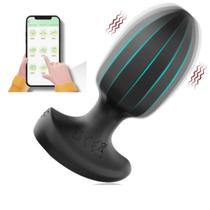 Plug anal vibratório por aplicativo em silicone - 4,8x3,2cm