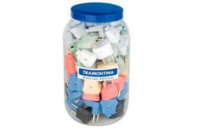 Plug Angular 2p 10a Tomada Triangu Color Com 78pc Tramontina