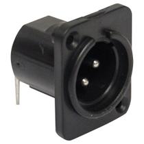 Plug Canno Painel Macho Plastico Preto