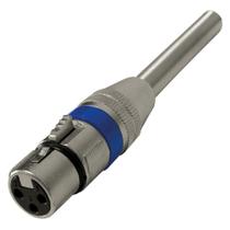 Plug cannon fêmea azul corpo metálico com mola - pc / 5