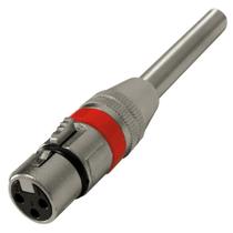 Plug cannon fêmea vermelho corpo metálico com mola - pc / 5