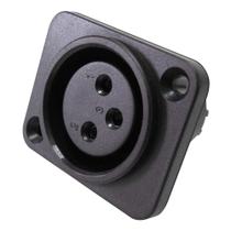 Plug Cannon Plastico Para Painel Preto Fêmea - PC / 10