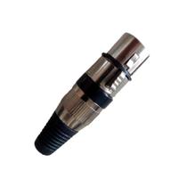 Plug Canon fêmea Metal niquel preto xlr