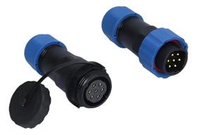 Plug Conector Aviação 7 Pinos Ip68 Impermeável Macho Fêmea
