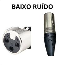 Plug Conector Canon Profissional Femêa XLR Linha pro baixo ruído Níquel Metal Plug Conector Canon Profissional Femêa XLR Linha pro baixo ruído Níquel Metal