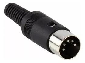 Plug Conector Din 5 Pinos- Midi Din Unidade Preto