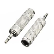 Plug Conector P2 Macho X P10 Fêmea Stereo Metal Blindado Guitarra Plug Conector P2 Macho X P10 Fêmea Stereo Metal Blindado Guitarra
