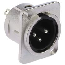 Plug Conector Painel Canon XLR Macho Profissional 3 Pinos