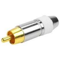 Plug Conector Rca Style - 6mm Ponta Gold - Chipsce Branco