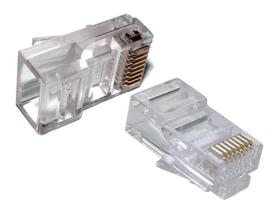 Plug Conector RJ45 Macho Cat 5e 8 vias - Crimpar (100 unidades) Plug Conector RJ45 Macho Cat 5e 8 vias - Crimpar (100 unidades)