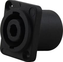 Plug Conector Speakon Femea Painel Quadrado 4v Preto Storm