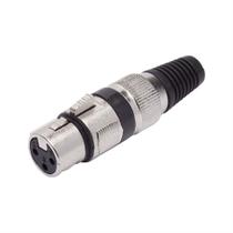 Plug Conector Xlr Cannon Femea Corpo Metalico Cinturinha