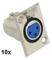 Plug Conector Xlr Canon Femea Painel Metal 3 Pinos 10 Peças Cor Prata Para Caixa de Som Plug Conector Xlr Canon Femea Painel Metal 3 Pinos 10 Peças Cor Prata Para Caixa de Som