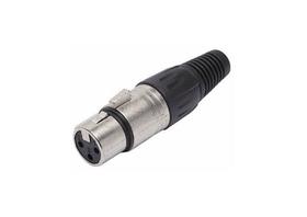 Plug Conector XLR Fêmea Preto Profissional