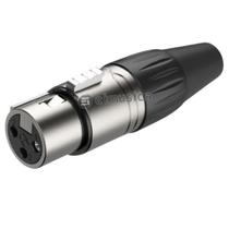 Plug Conector Xlr Femea Roxtone niquelado RX3FP-NT Plug Conector Xlr Femea Roxtone niquelado RX3FP-NT