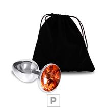 Plug de metal p cromado com strass 6cm pedra dourada