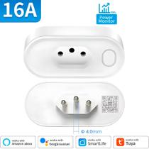 Plug de Tomada Inteligente, Zigbee 3.0, Padrão Brasileiro, 16A, Compatível Com Alexa, Google Home, SmartThings, Branco