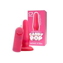 Plug estimulador anal e varginal candy pop com vibro bullet