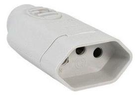 Plug Fêmea Com Prensa Cabo 10A 2P+T Cinza V96 - Voltim
