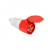 Plug Fêmea Industrial 32a 2p+t 9h 380v Vermelho Weg