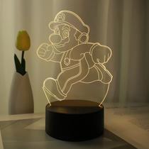 Plug-in USB Night Light 3D Mario colorido para quarto de crianças