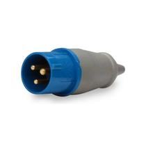 Plug Industrial 16A 2P+T 220V/240V - Soprano IP44 Nylon 6.6 - Latão - NBR IEC 60309-1 e 60309-2