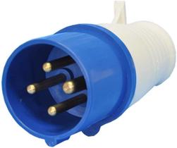 Plug Industrial 3p+t 16a Azul 9h 220/250v OMG 4079 - OMEGA