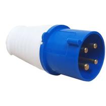 Plug industrial 3p t 32a 220v 6h azul stark