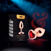 Plug intt rose com base coração tamanho m Plug intt rose com base coração tamanho m
